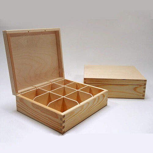 Ξύλινο κουτί 9 θέσεων 24x21x7.8cm