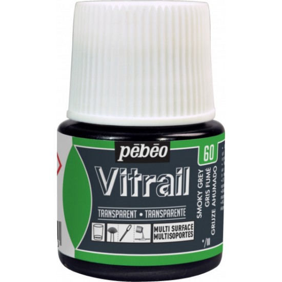 60 Smoky Grey Pebeo Vitrail – Διάφανo Σμάλτο Γυαλιού 45ml